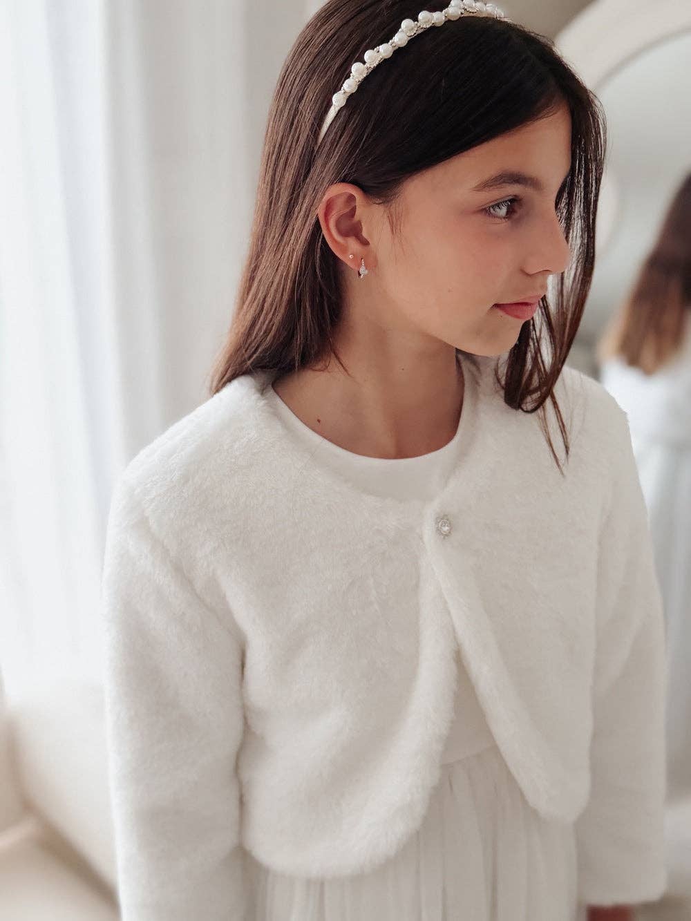 Celine White Fluffy Jacket