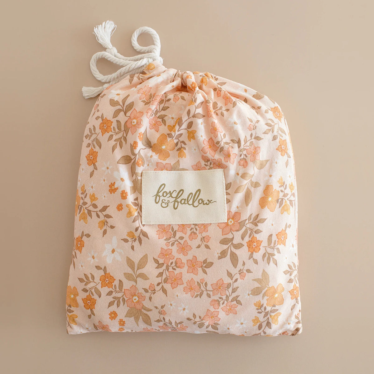 Peach floral cot sheet at Tajoh and gg