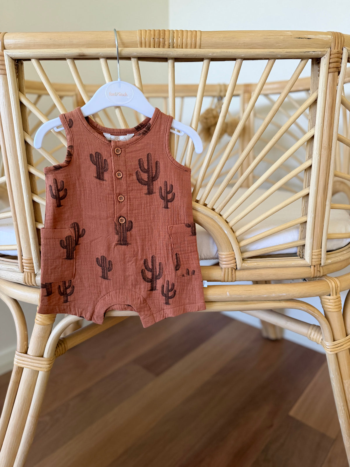 Phoenix Organic Cactus Button Up Romper