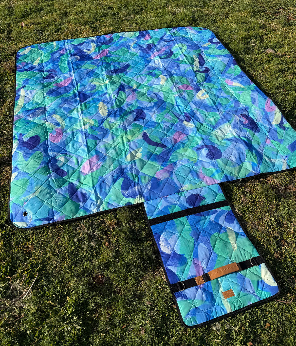 Large colourful waterproof picnic rug at Tajoh & GG