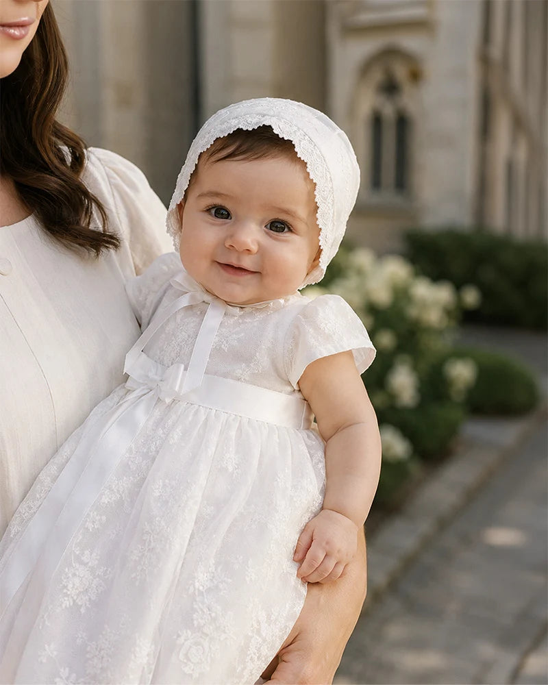 Baptism gown, baptism dress, christening dress, christening gown at Tajoh & GG