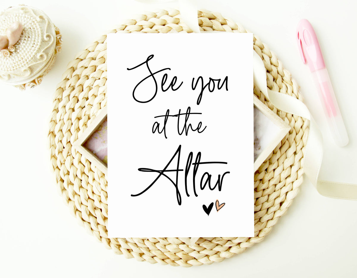 Wedding See You At The Altar Card for Bride Groom