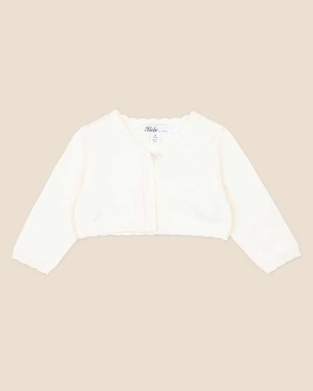 SCALLOPED EDGE ORGANIC CARDIGAN