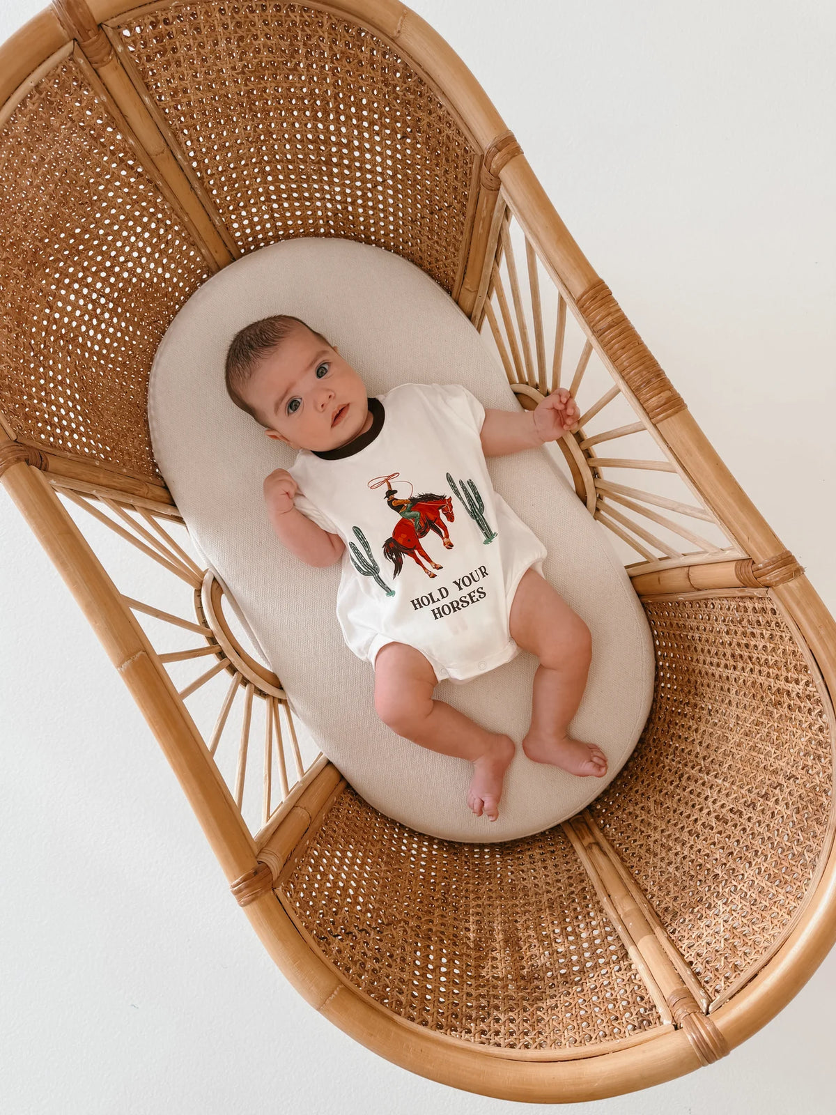 Hold your horses slouch baby romper at Tajoh & GG