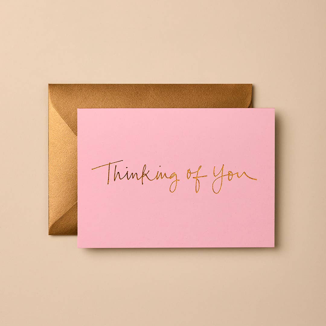 Thinking of You Greeting Card | Modern Gold Foil Stationery