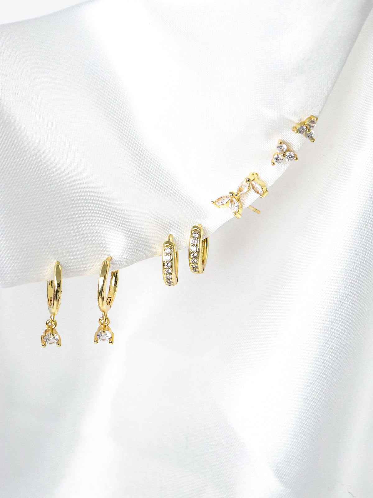 Summer Gold Plated Stacker Earring Set