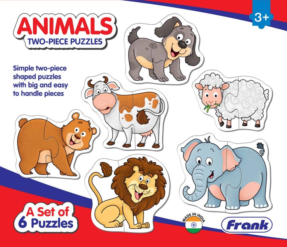 Frank Educational Two-Piece Puzzles - Animals