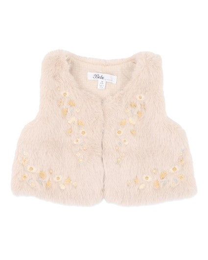 WINNIE EMB. FAUX FUR VEST