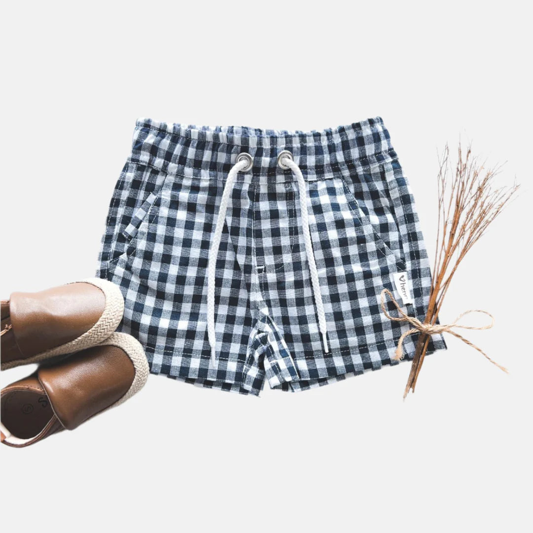 BABY BOYS SONNY SHORT - NAVY CHECK