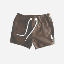 Boys Sonny Shorts - Olive Brown Linen