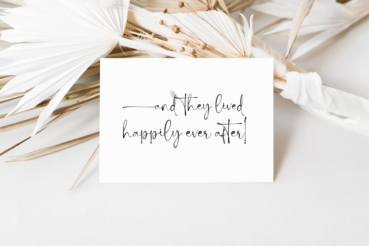 Wedding Engagement Congratulations Card They Lived Happily