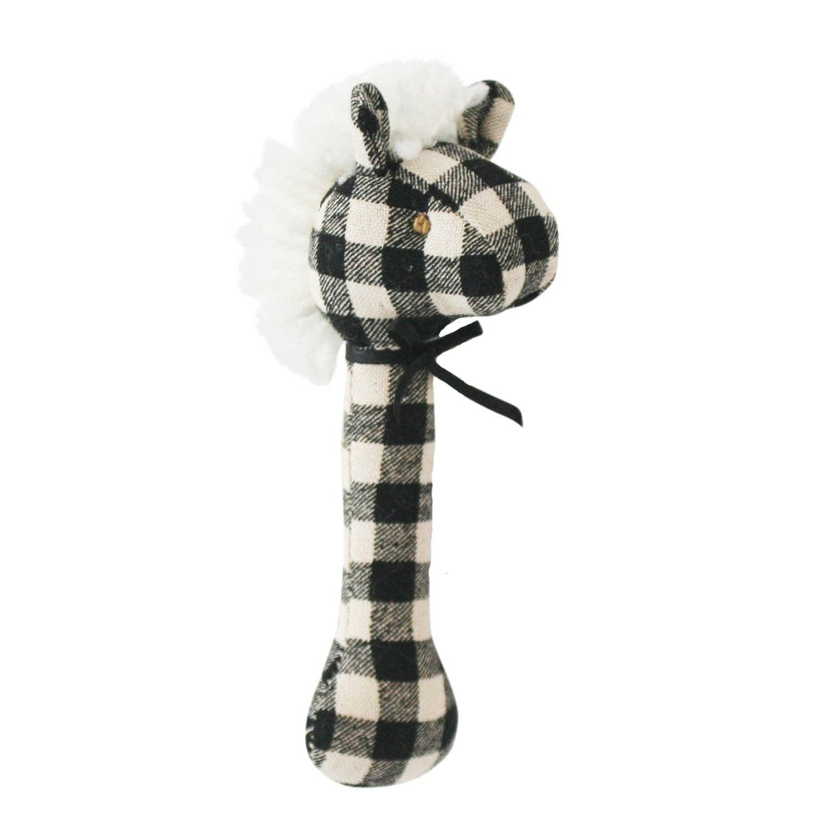 Horse Stick Rattle Black Check - AVAILABLE ONLINE ONLY