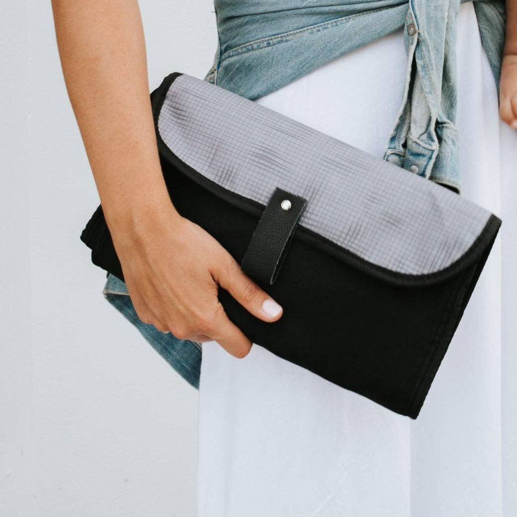 Nappy Baby Change Mat Travel Clutch | Gridlock Grey