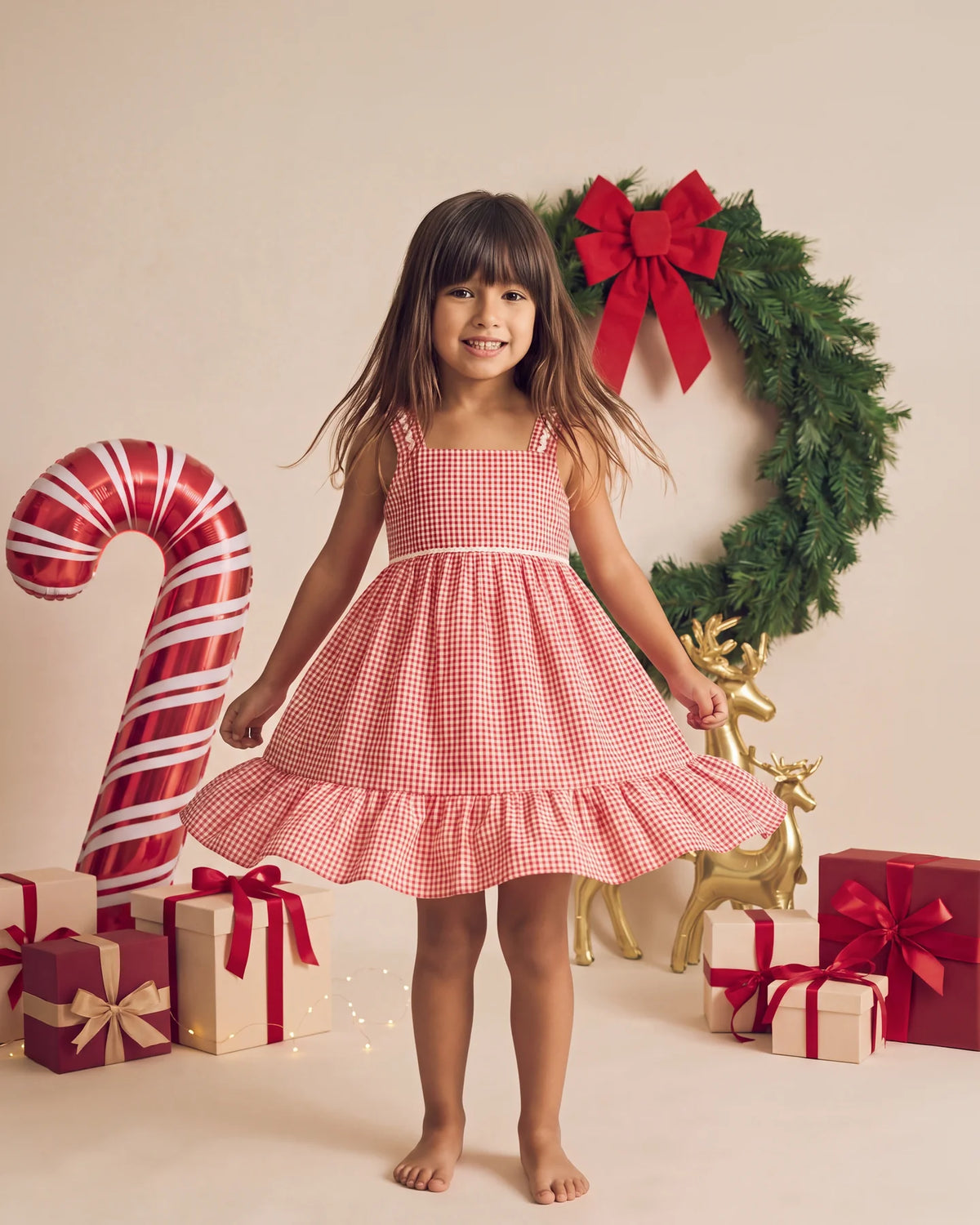 Festive Gingham Dress