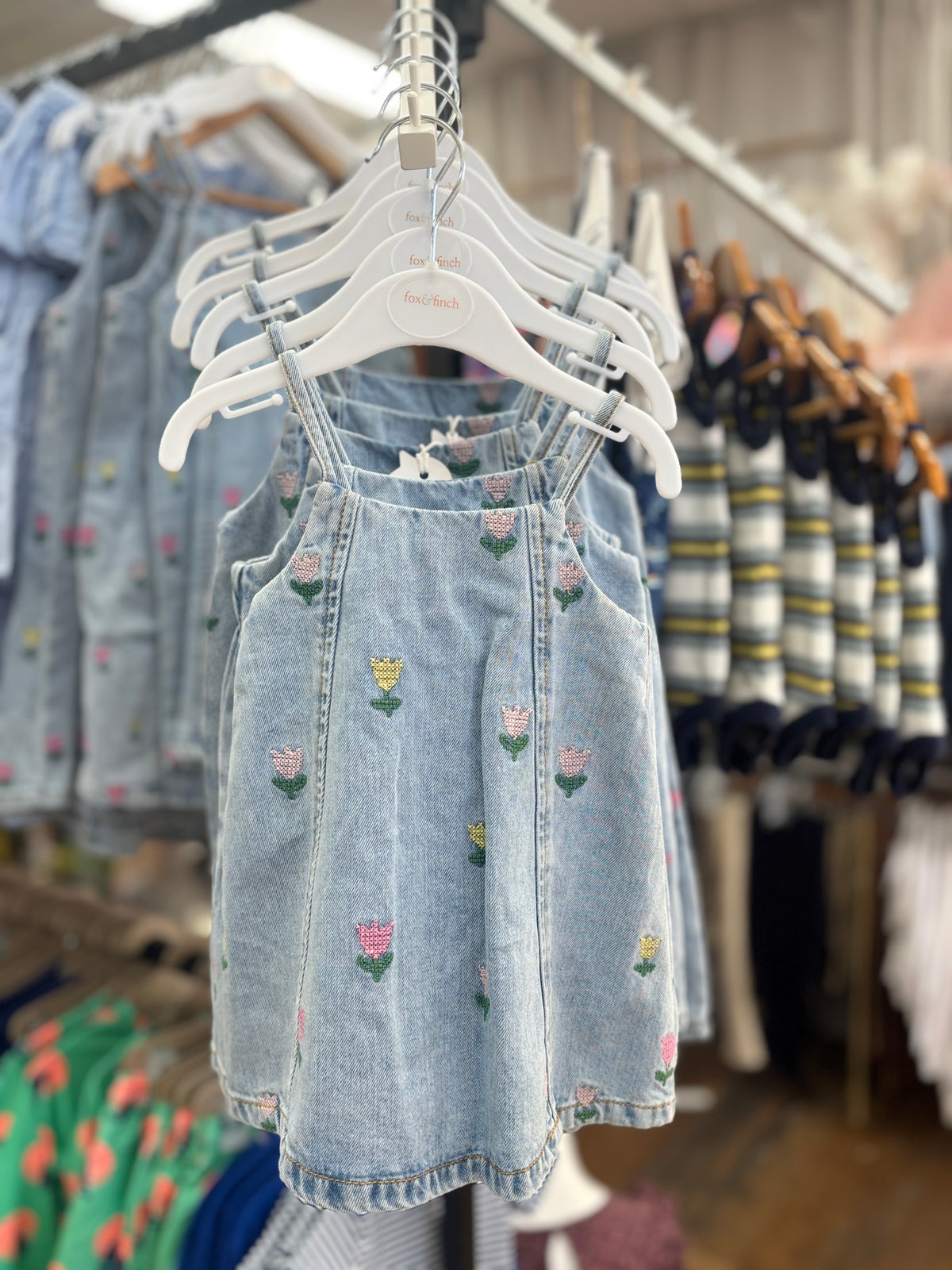 Baby girls denim cotton dress at Tajoh & GG