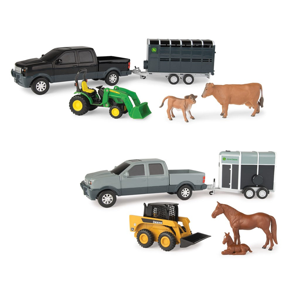 1:32 JD PICKUP & LIVESTOCK TRAILER SET ASST.