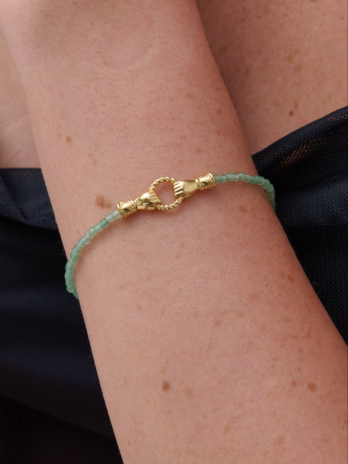 Unity Crystal Beaded Bracelet in Green