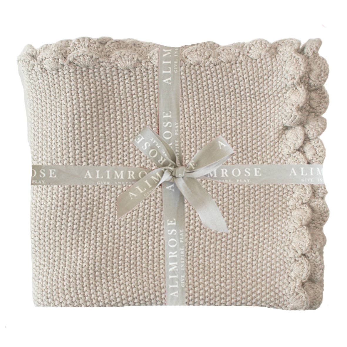 Mini Moss Stitch Baby Blanket Latte - AVAILABLE ONLINE ONLY