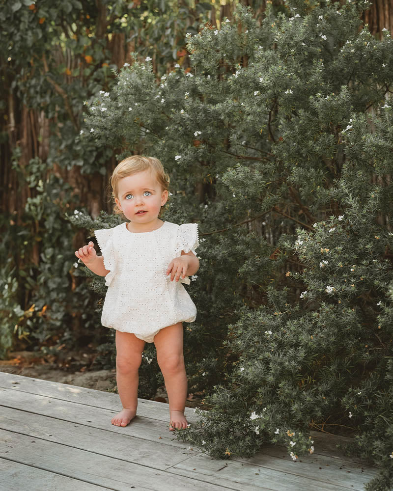 White baby bodysuit for family photos special occasion outfit at Tajoh & GG
