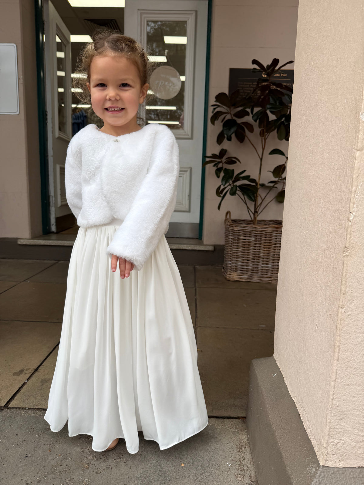 teenage graduation dresses white Sophia Chiffon Flower Girl Graduation Dress White – Tajoh & GG