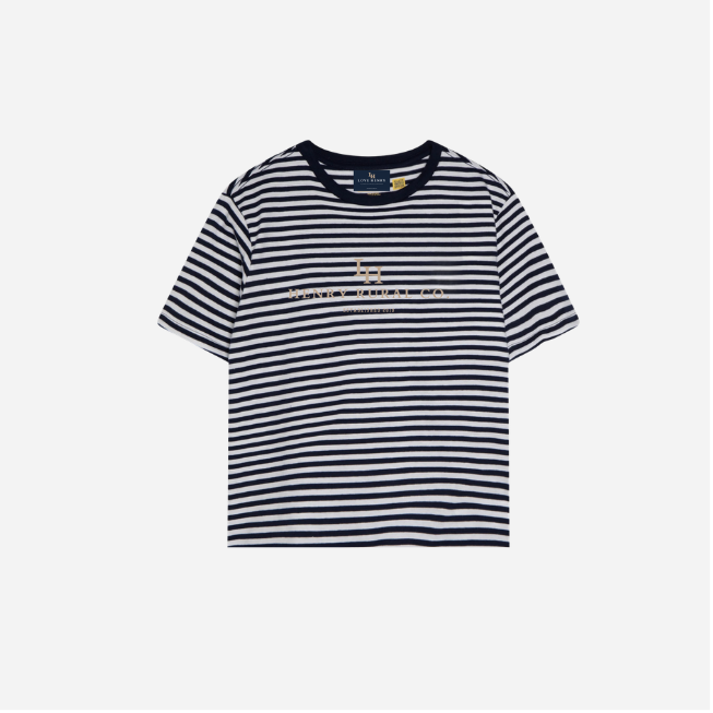 Baby Boys Rural Co Tee - Navy White Stripe