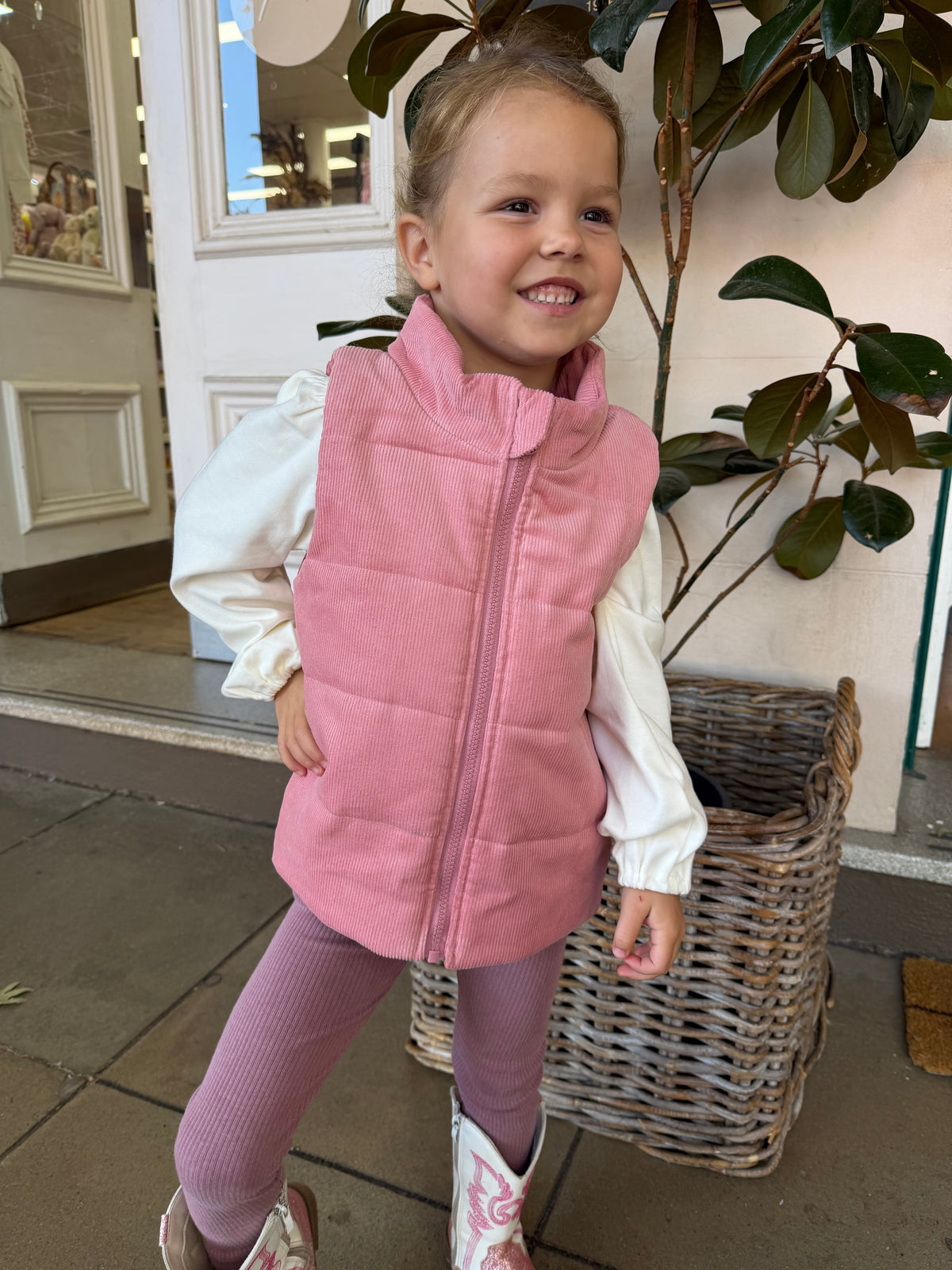 WILD GARDEN QUILTED ZIP UP VEST 3-7 YRS