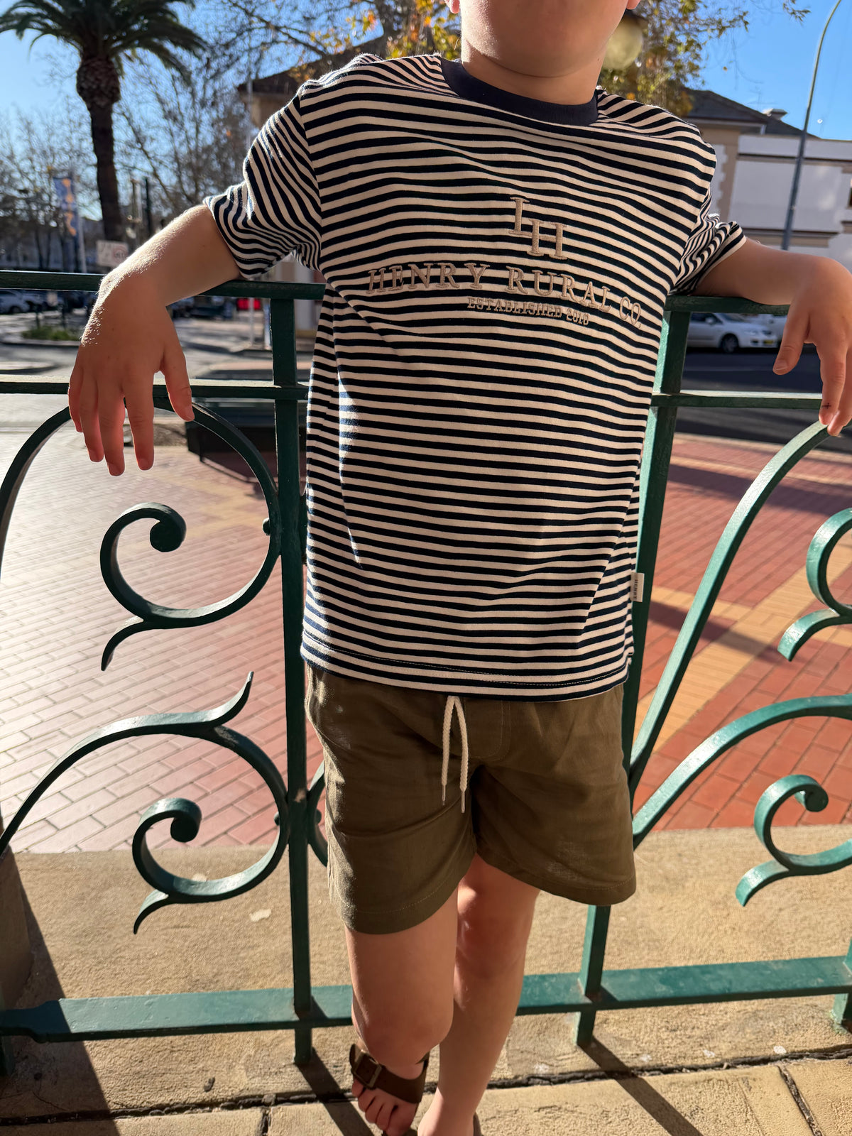 Boys Sonny Shorts - Olive Brown Linen