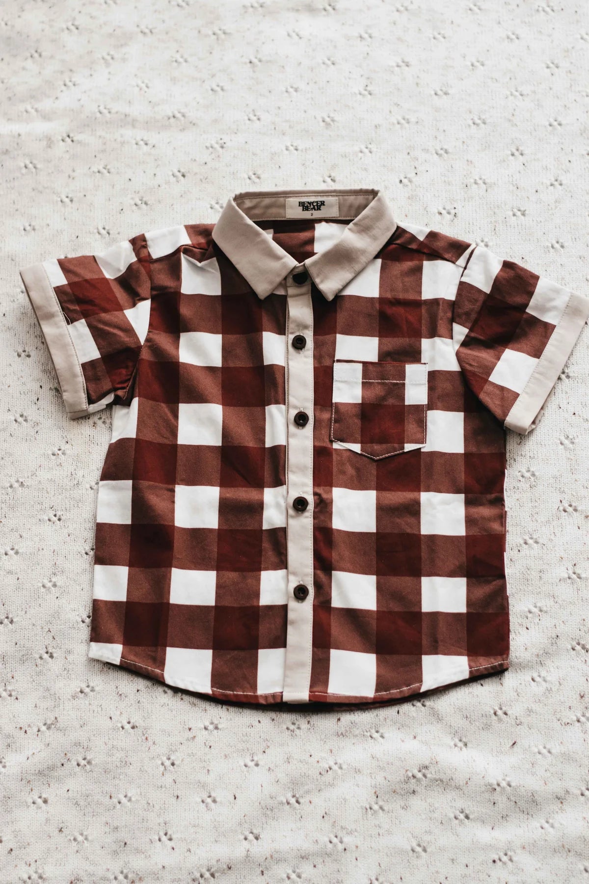 MEN'S COLLARED SHIRT: RED GINGHAM