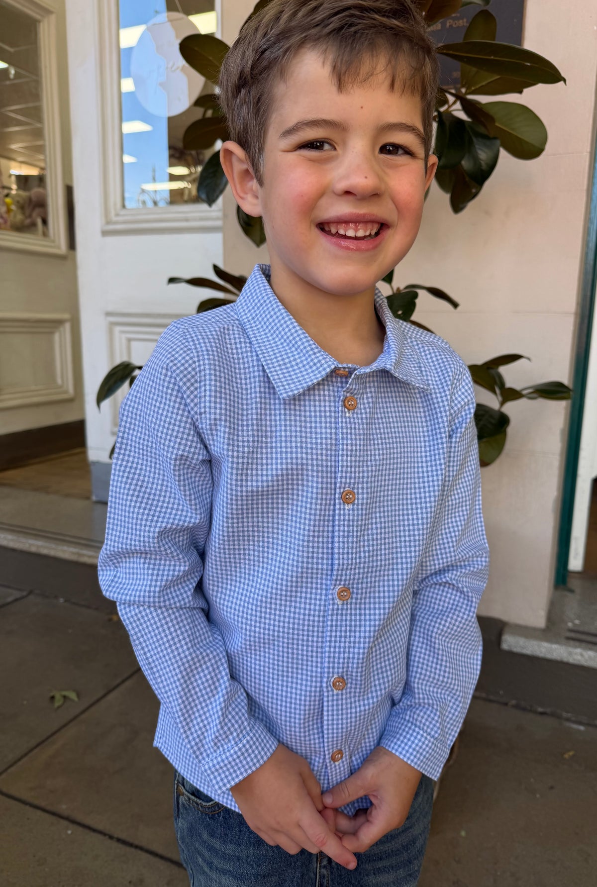 JAKE BLUE CHECK LS SHIRT 2-7 YRS