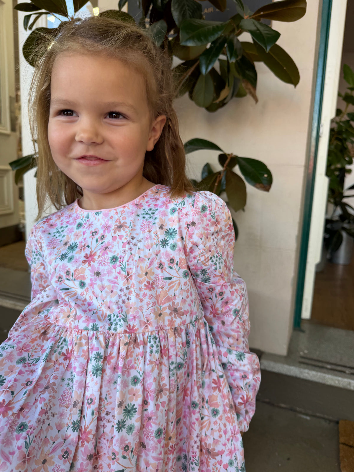 FERN FLORAL ORGANIC DRESS 0-7 YRS