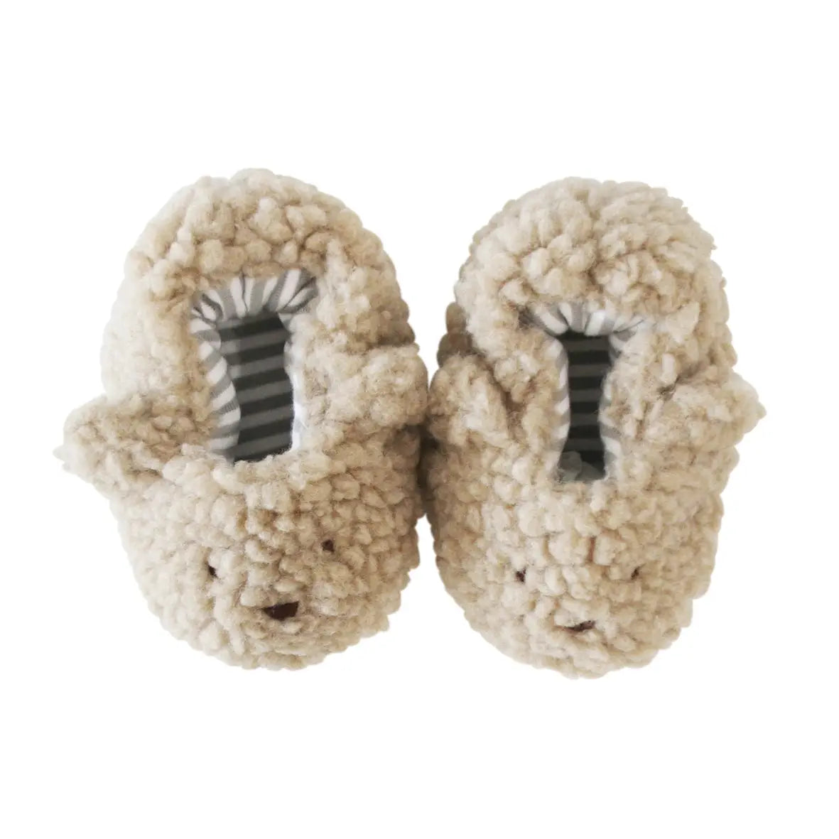 Sherpa Bear Booties Oatmeal 0-6mths - AVAILABLE ONLINE ONLY
