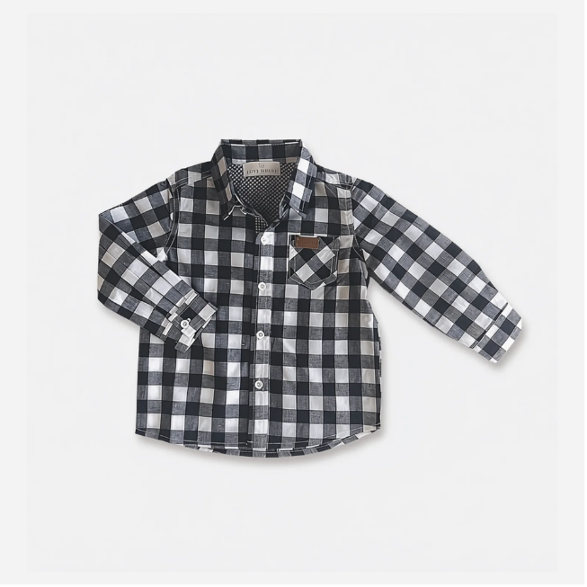 Boys navy check dress shirt at Tajoh and gg boys formal shirts