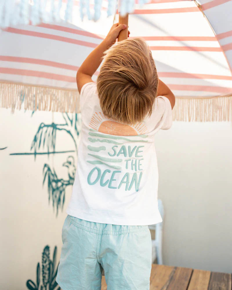 SURFS UP SAVE THE OCEAN TEE 3-7YRS