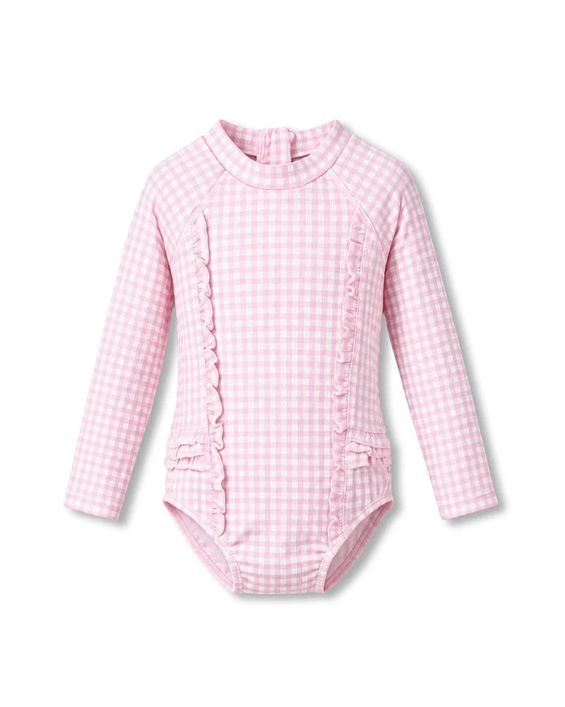 Pink check gingham kids swimmers at Tajoh and gg