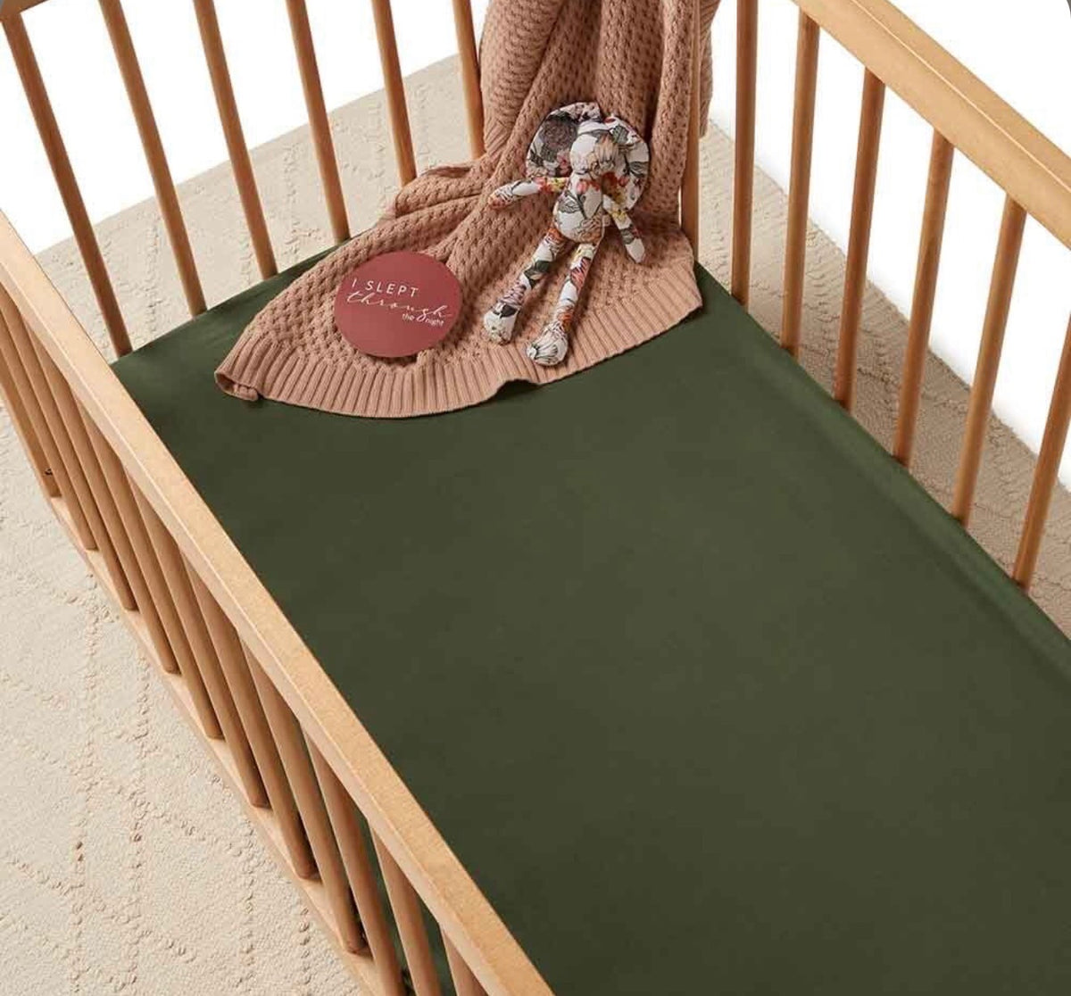 Olive Organic Fitted Cot Sheet