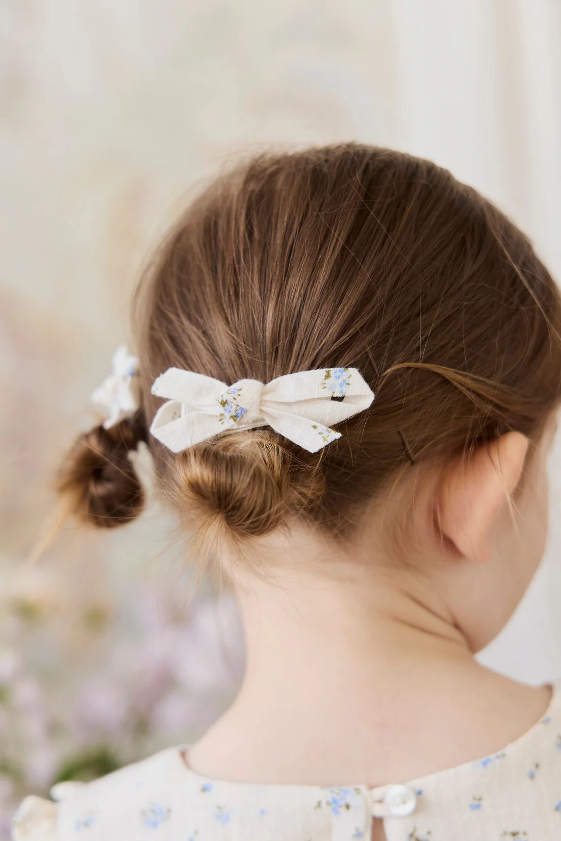 Organic Cotton Nathalie Bow - Juniper Fields Blue