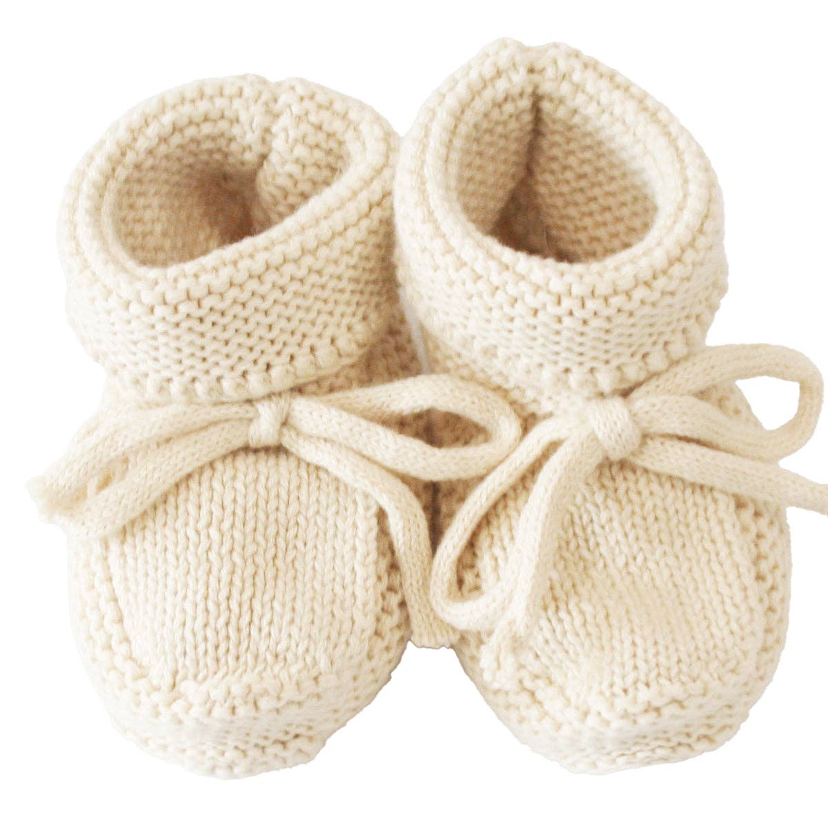 Knit Baby Booties Natural 0-6mth - AVAILABLE ONLINE ONLY