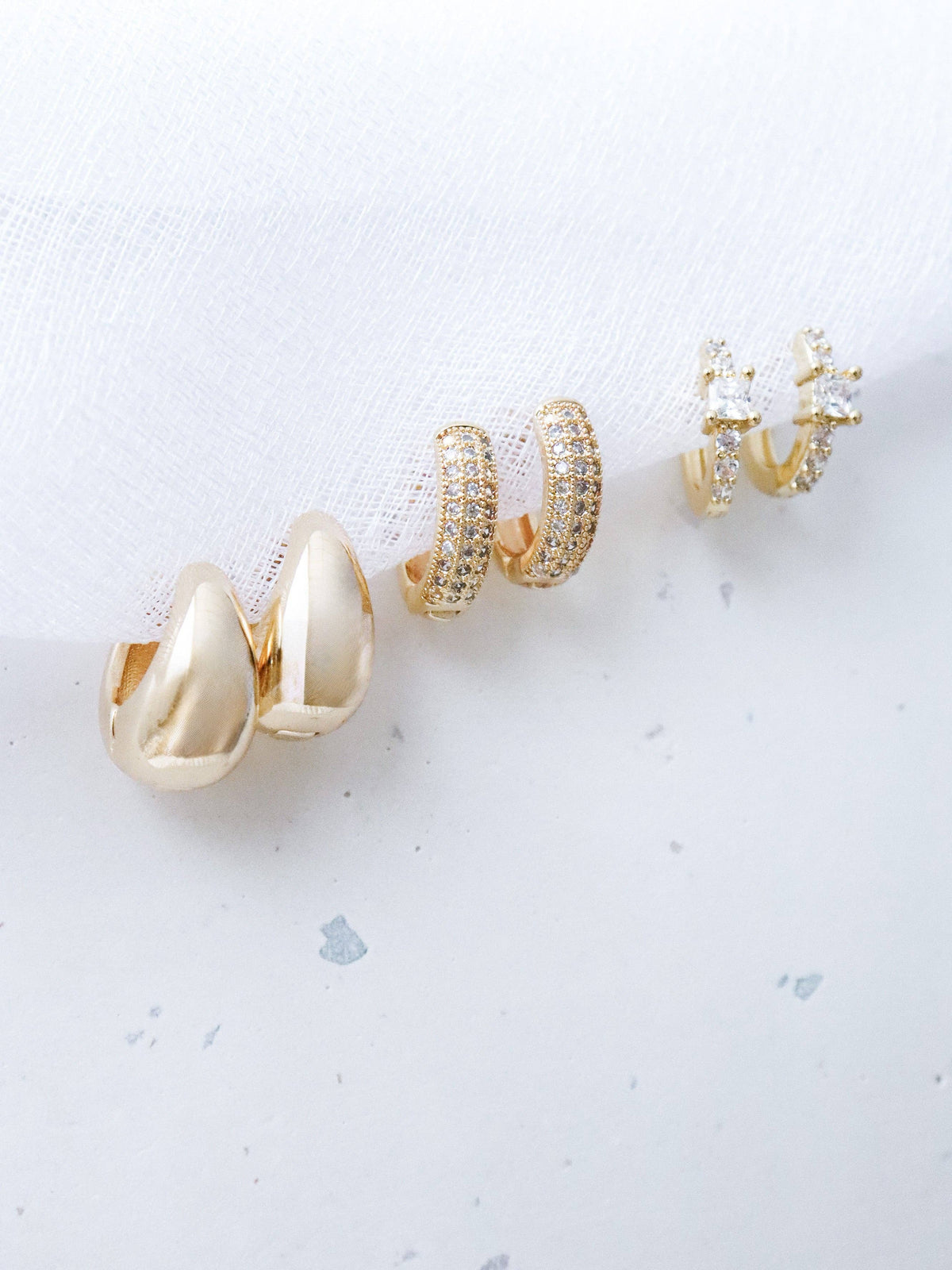 Duet Gold Plated Earring Set