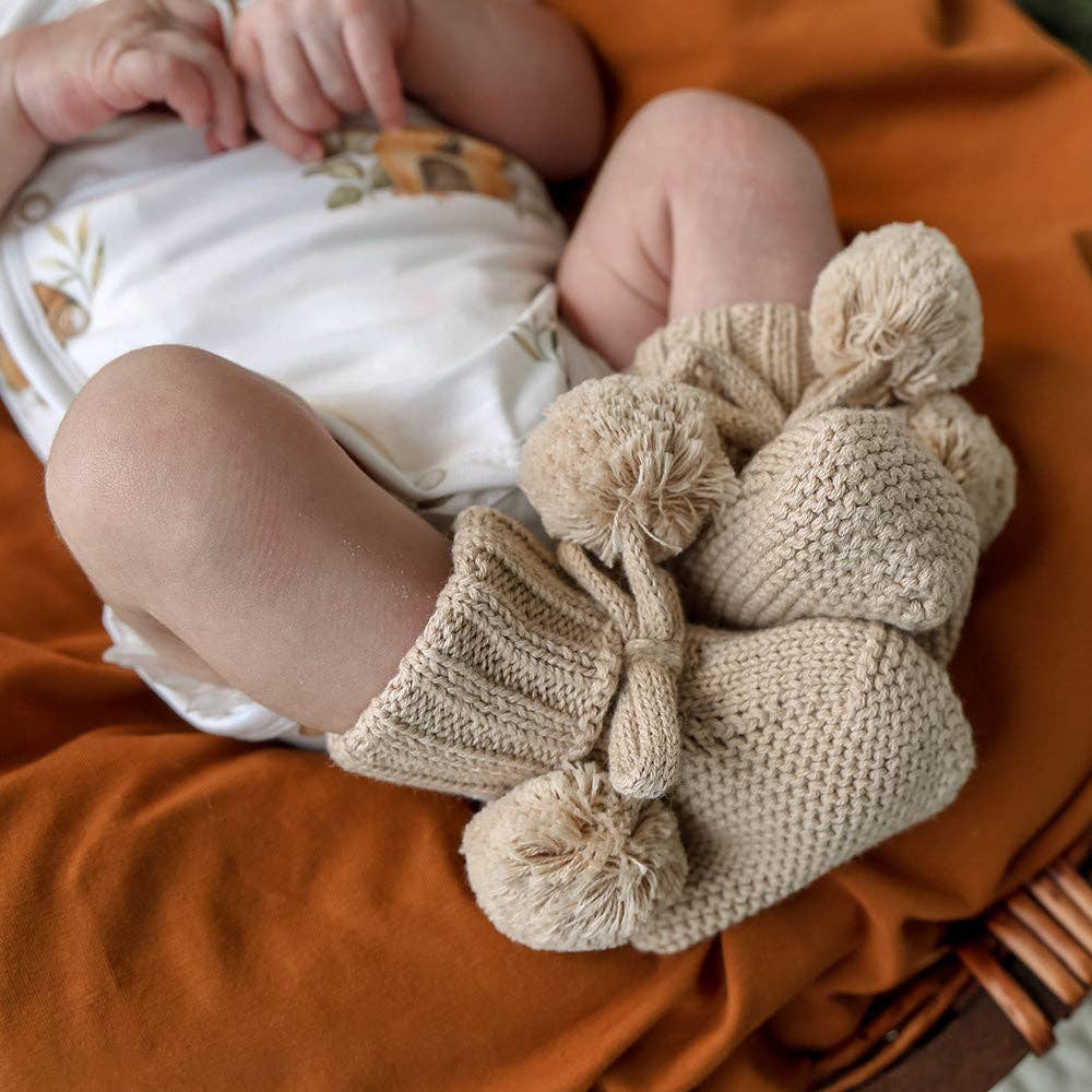 Hazelnut Organic Cotton Knit Booties