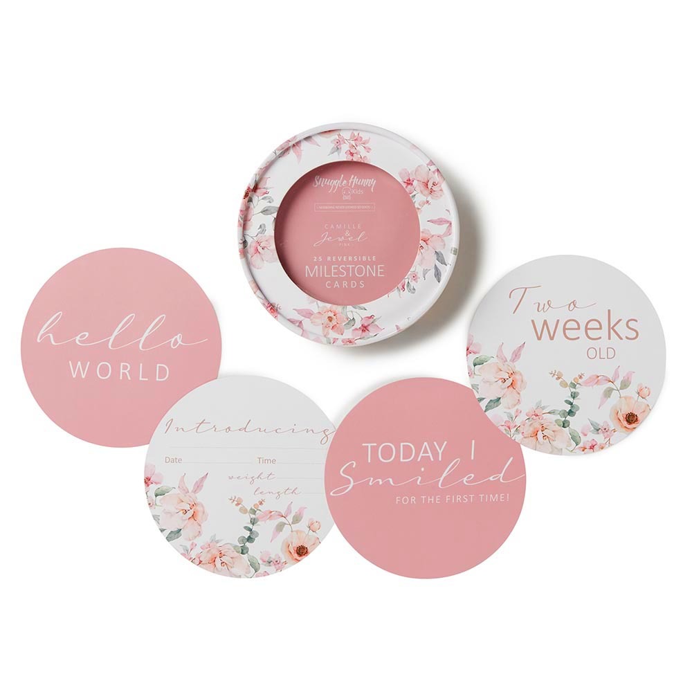 Baby girl reversible milestone cards at Tajoh & GG